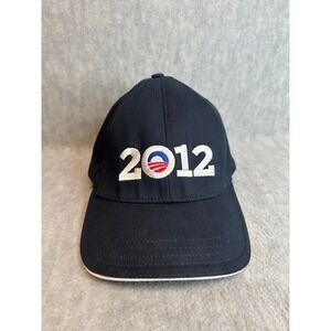 Barack Obama 2012 Campaign Baseball Cap Red White Blue Logo Embroidered‎ Black